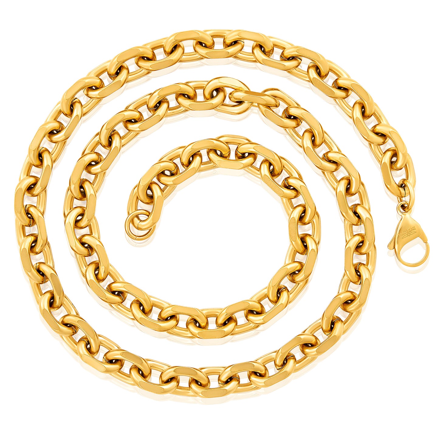 Invicta Men's Stainless Steel 10.5mm Knife-Edge Oval Link 24" Necklace