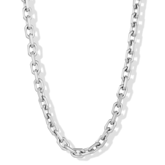 Invicta Men's Stainless Steel 8.5mm Matte Rectangular Link 24" Necklace