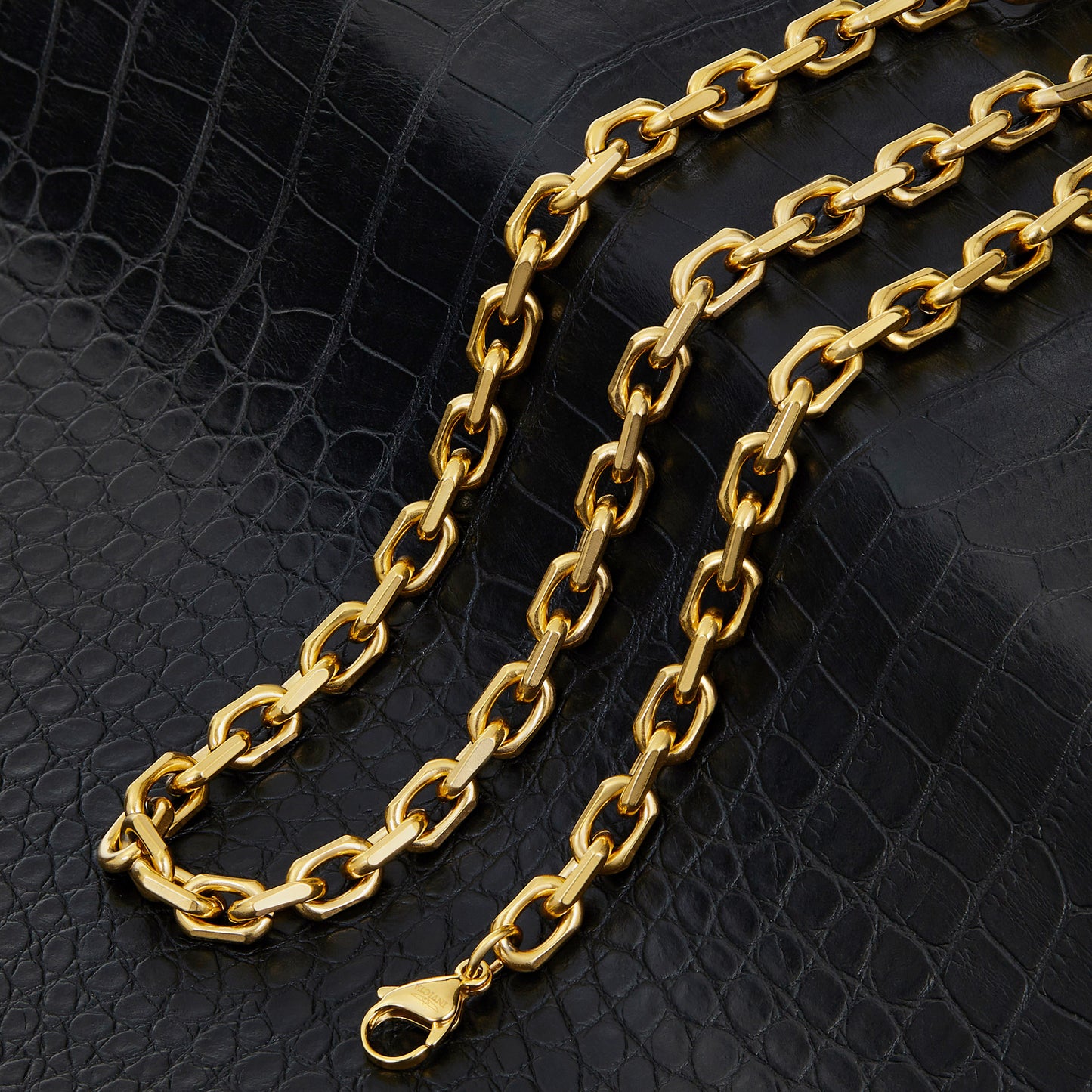 Invicta Men's Stainless Steel 8.5mm Matte Rectangular Link 24" Necklace
