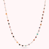 Toscana Italiana 18K Rose Gold Plated Multi-Gemstone Station 39" Layering Necklace