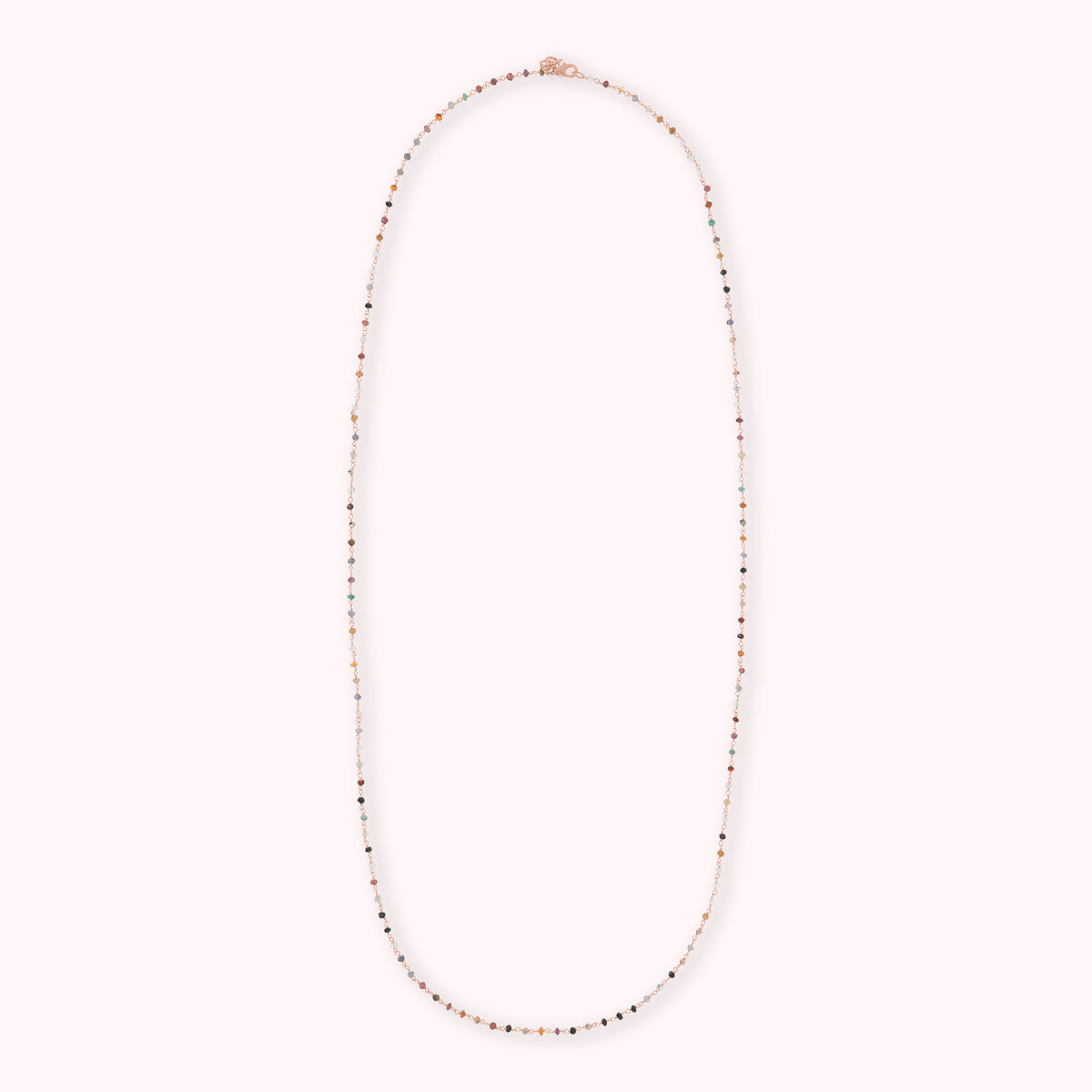 Toscana Italiana 18K Rose Gold Plated Multi-Gemstone Station 39" Layering Necklace