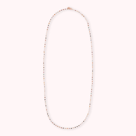 Toscana Italiana 18K Rose Gold Plated Multi-Gemstone Station 39" Layering Necklace