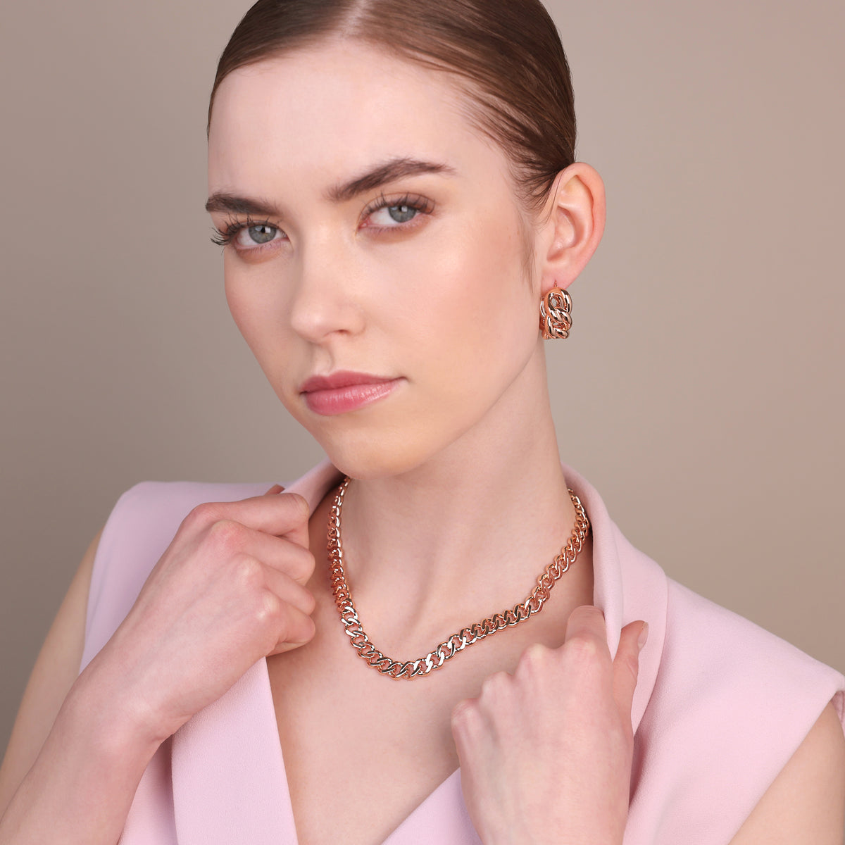 Toscana Italiana 18K Rose Gold Plated Curb Link 16" Necklace