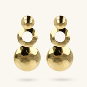 Toscana Italiana 18K Gold Plated Hammered Three-Tier Drop Earrings