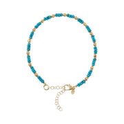 Toscana Italiana 18K Gold Plated Turquoise Bead Anklet