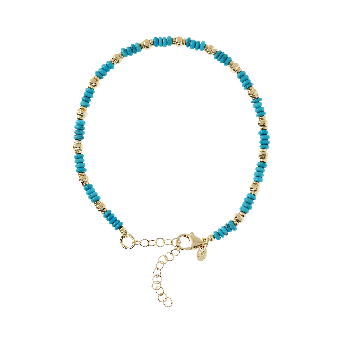 Toscana Italiana 18K Gold Plated Turquoise Bead Anklet