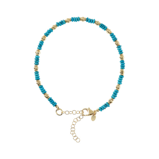 Toscana Italiana 18K Gold Plated Turquoise Bead Anklet