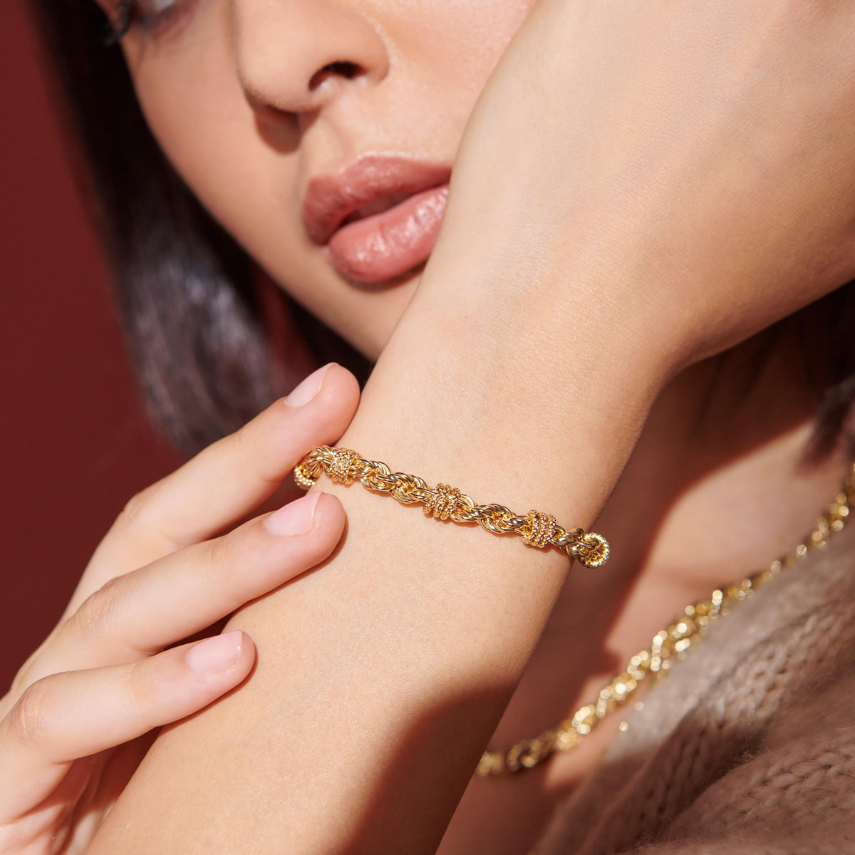 Toscana Italiana 18K Gold Plated Status Rope Chain Bracelet
