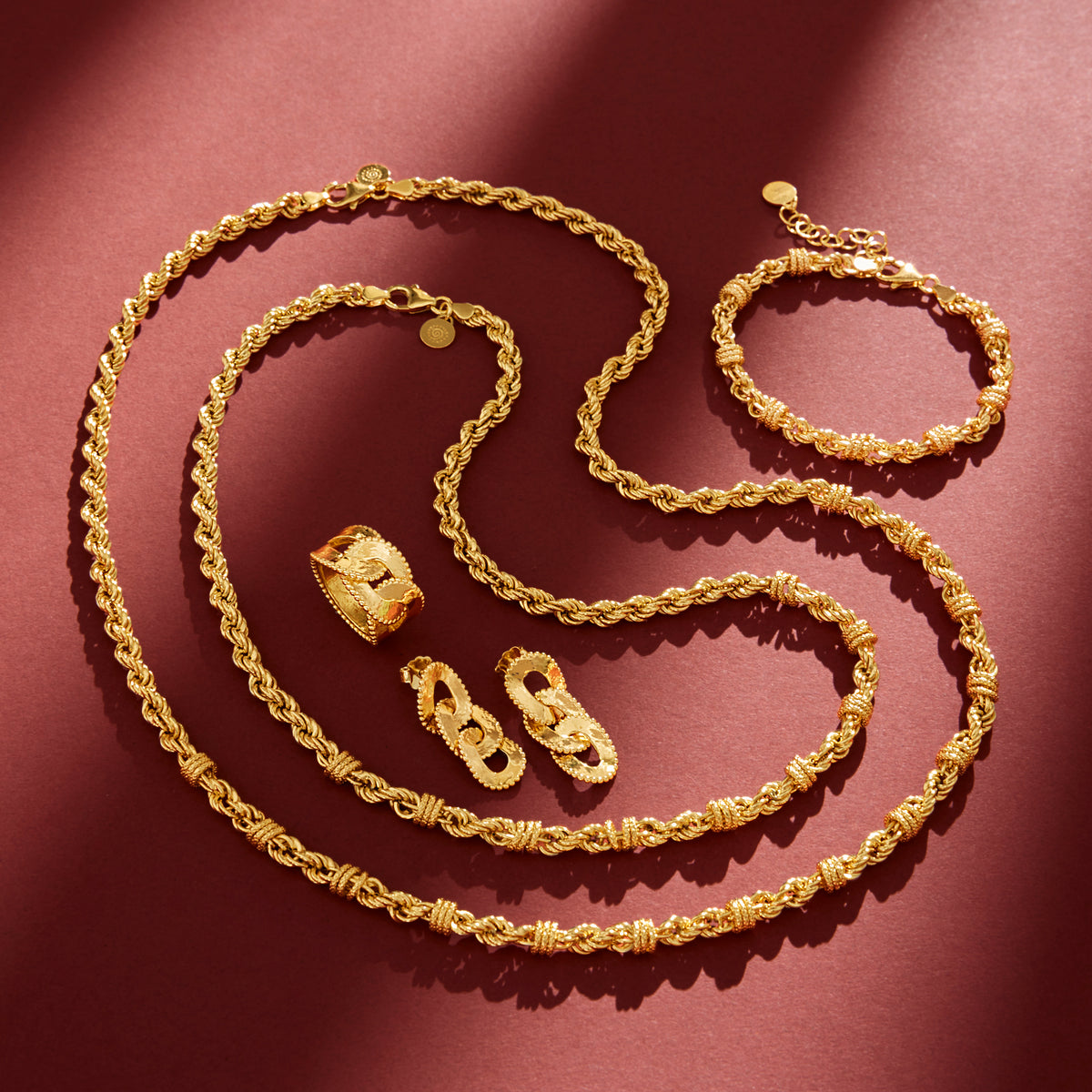 Toscana Italiana 18K Gold Plated Status Rope Chain Necklace