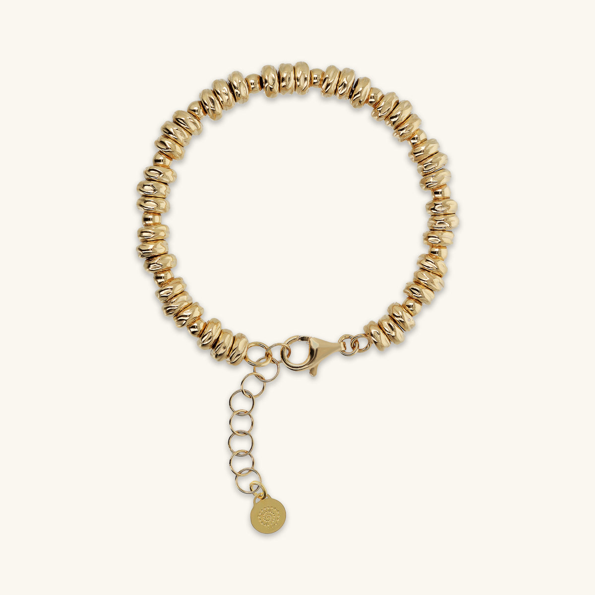 Toscana Italiana 18K Gold Plated Satin Finish Rondelle Bead Line Bracelet