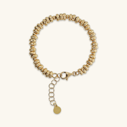 Toscana Italiana 18K Gold Plated Satin Finish Rondelle Bead Line Bracelet
