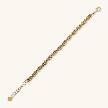 Toscana Italiana 18K Gold Plated Satin Finish Rondelle Bead Line Bracelet