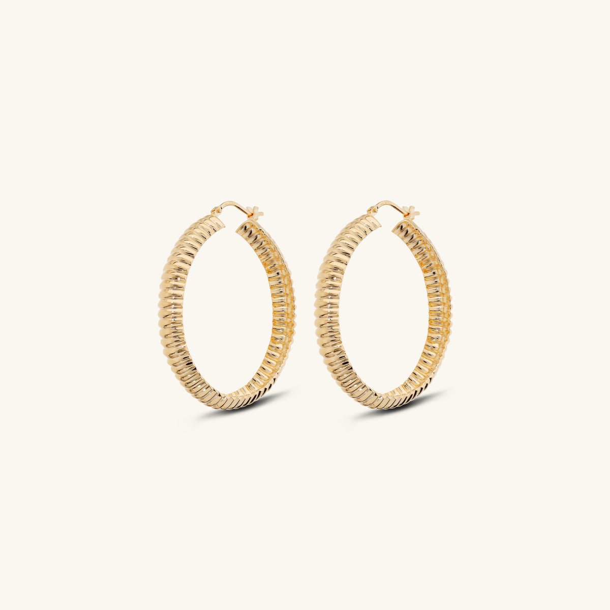 Toscana Italiana 18K Gold Plated Textured Wrapped Round Hoop Earrings