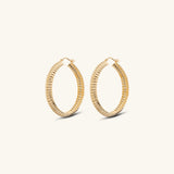 Toscana Italiana 18K Gold Plated Textured Wrapped Round Hoop Earrings