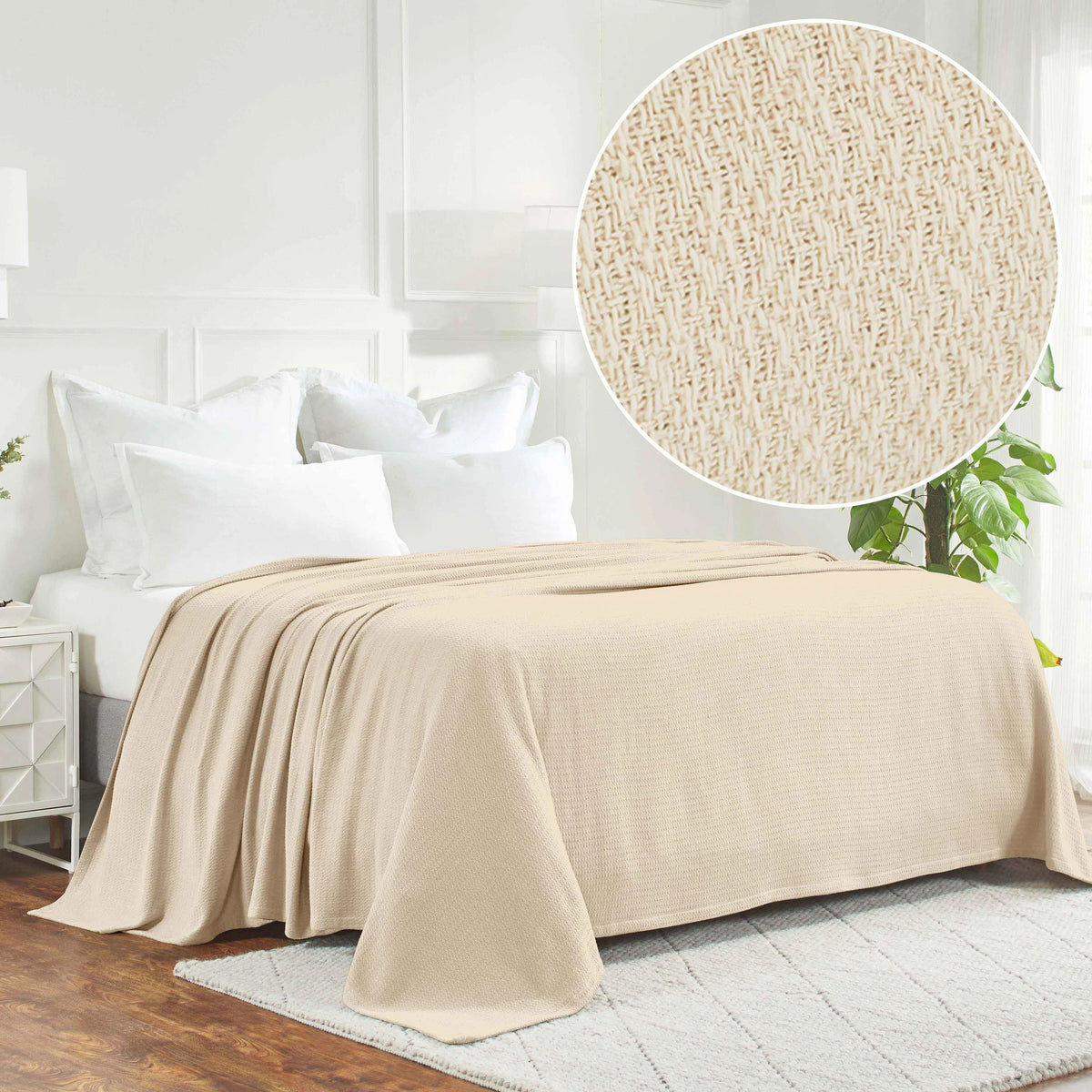 Superior Waffle 100% Cotton Lightweight Blanket