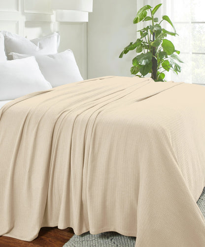 Superior Waffle 100% Cotton Lightweight Blanket