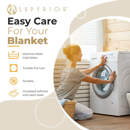 Superior Waffle 100% Cotton Lightweight Blanket