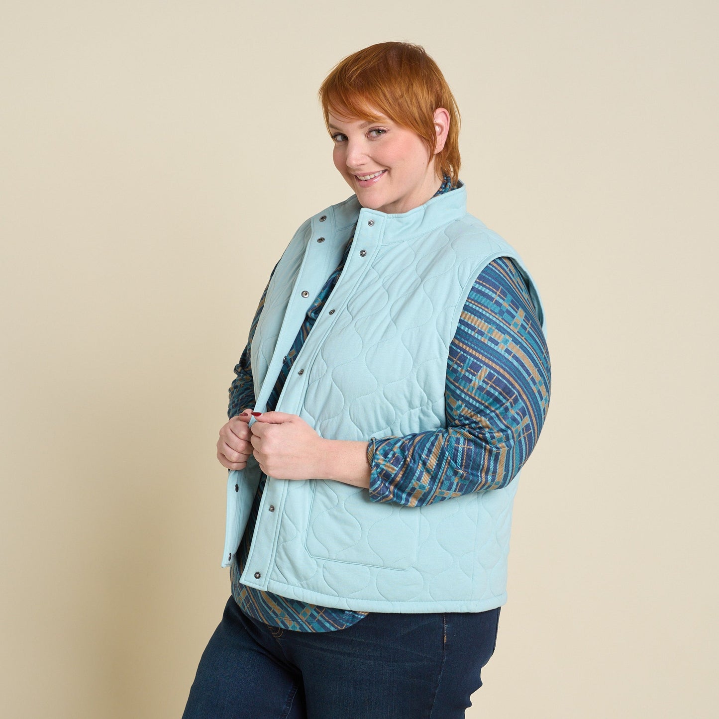 Christopher & Banks Relaxed Restyled Quilted Knit Vest