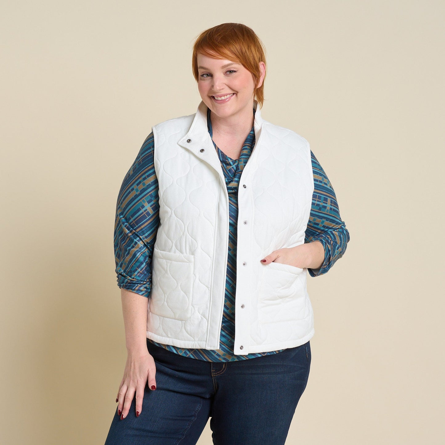 Christopher & Banks Relaxed Restyled Quilted Knit Vest