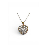 Gold Plated 0.20ctw Diamond Double Heart Pendant with Chain