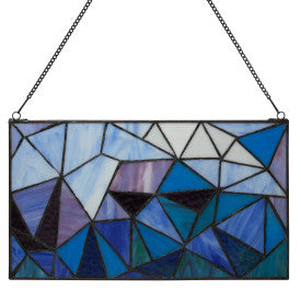 Tiffany-Style Lighting Geometric Abstract Stained Glass Window Panel
