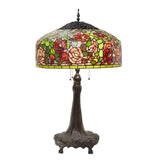 Tiffany-Style Lighting 35.5" Rose Bush Stained Glass Table Lamp