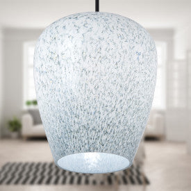 Tiffany-Style Lighting 7.8" Cindy Glam Blue & White Globe Shade Pendant Light