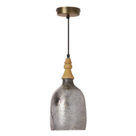 Tiffany-Style Lighting 7" Coralie Textured Silver Glass Bell-Shaped Pendant Light