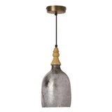 Tiffany-Style Lighting 7" Coralie Textured Silver Glass Bell-Shaped Pendant Light