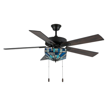 Tiffany-Style Lighting 52" Kyle Indoor Glass Fan with Remote Control