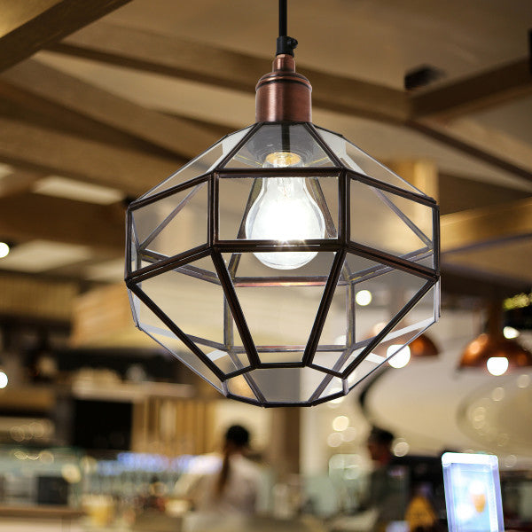 Tiffany-Style Lighting 9" Bettany Bohemian Clear Globe Shade Pendant Light