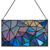 Tiffany-Style Lighting Geometric Abstract Stained Glass Window Panel