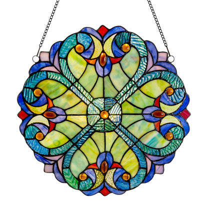 Tiffany-Style Lighting 12" Stained Glass Halston Window Panel