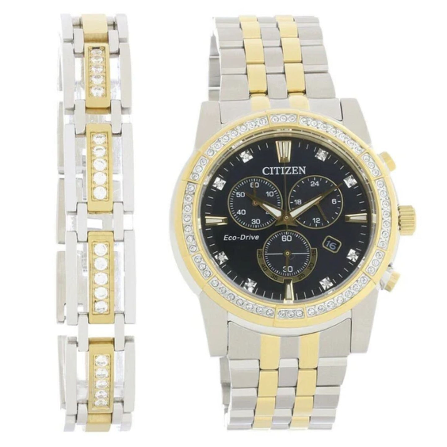 Citizen Men's 42mm Corso Quartz Eco-Drive Crystal Accented Bracelet & Watch Set - AT2454-65E