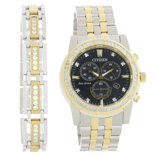 Citizen Men's 42mm Corso Quartz Eco-Drive Crystal Accented Bracelet & Watch Set - AT2454-65E