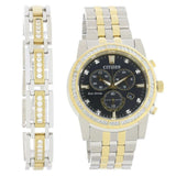 Citizen Men's 42mm Corso Quartz Eco-Drive Crystal Accented Bracelet & Watch Set - AT2454-65E
