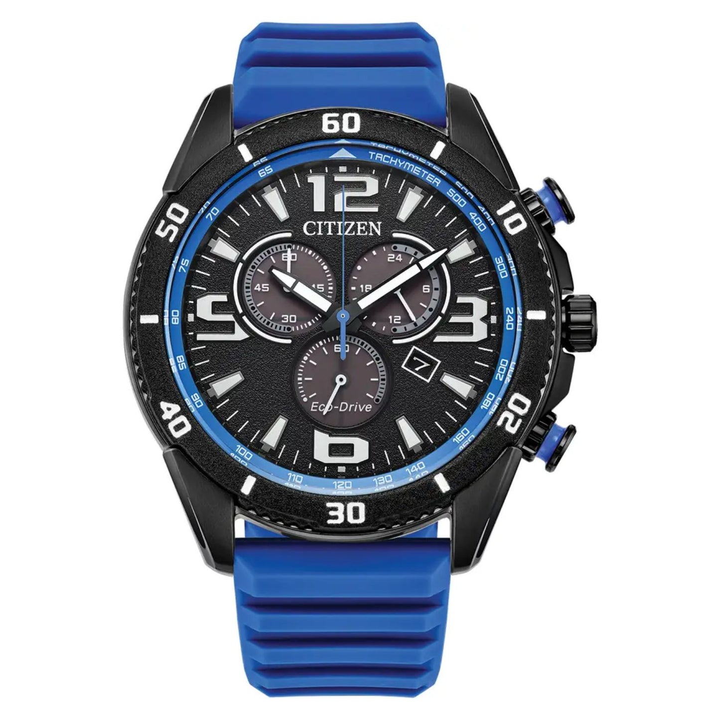 Citizen Men's 45mm Brycen Eco-Drive Quartz Blue Silicone Strap Watch - AT2586-05E