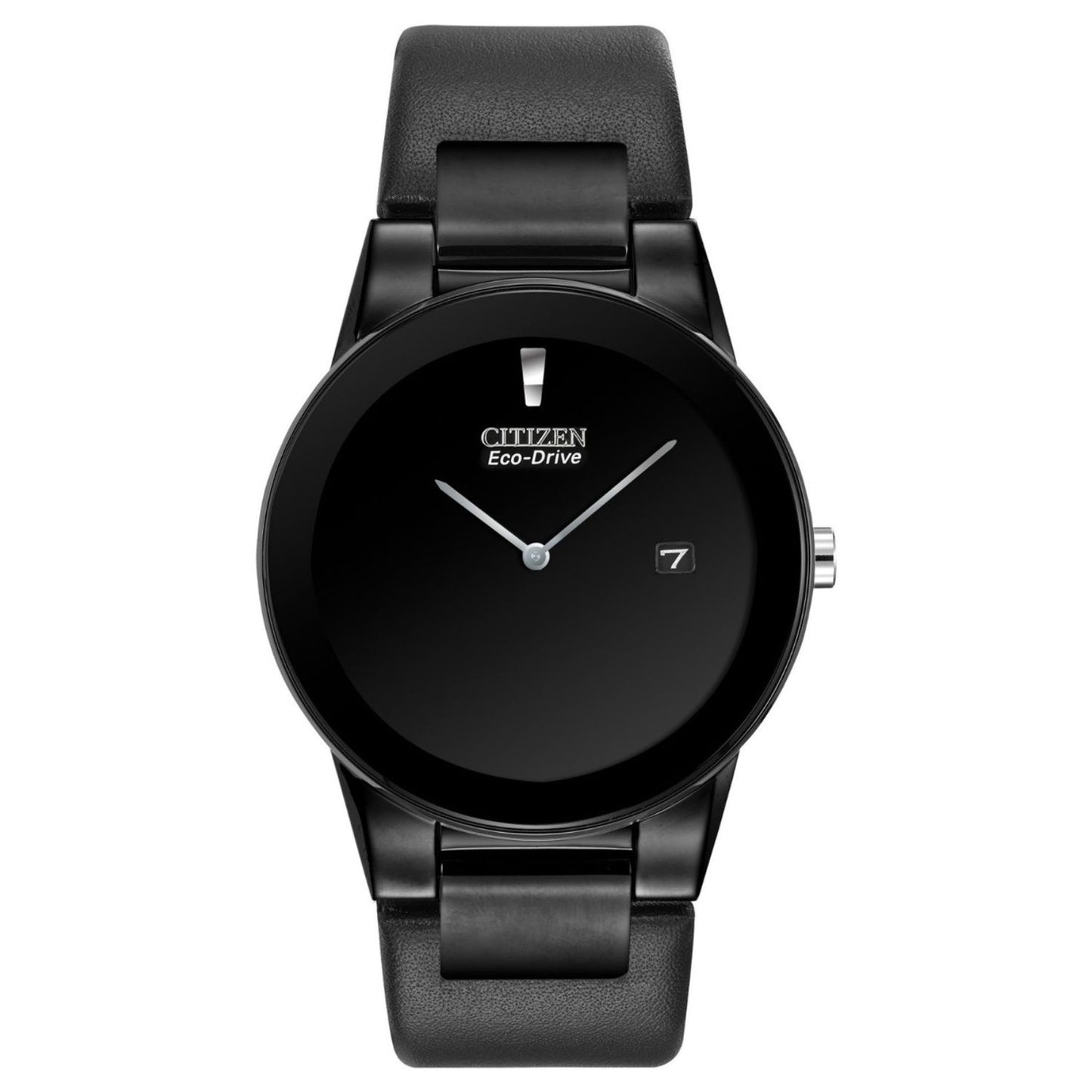 Citizen Men's 40mm Axiom Quartz Date Blackout Leather Strap Watch - AU1065-07E