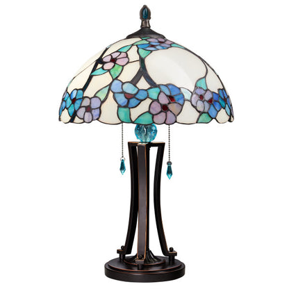 Tiffany-Style Lighting 24.75" Tula Bowl Shade Stained Glass Table Lamp