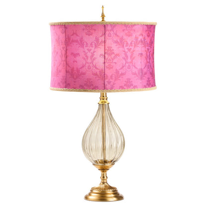 Tiffany-Style Lighting 30.5" Colette Drum Shade Geometric Glass Table Lamp