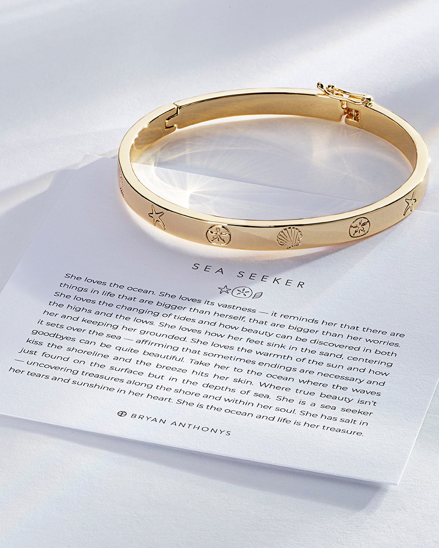 Bryan Anthonys Choice of Plating "Sea Seeker" Hinged Bangle Bracelet