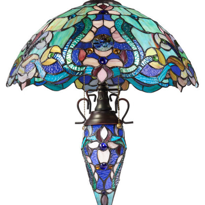 Tiffany-Style Lighting 24"H Margaret Double Lit Stained Glass Table Lamp