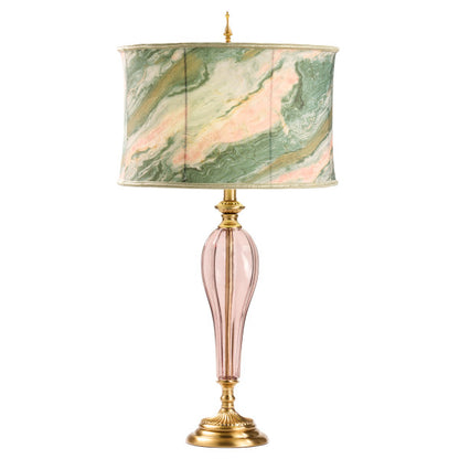 Tiffany-Style Lighting 33" Romance Drum Shade Geometric Glass Table Lamp