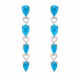 Sterling Silver Pear-Shaped Sleeping Beauty Turquoise Dangle Earrings