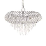 Tiffany-Style Lighting 14.25" Clear & Chrome Tiered Glass Hanging Chandelier