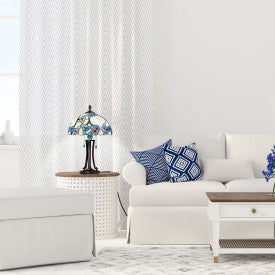 Tiffany-Style Lighting 24.75" Tula Bowl Shade Stained Glass Table Lamp