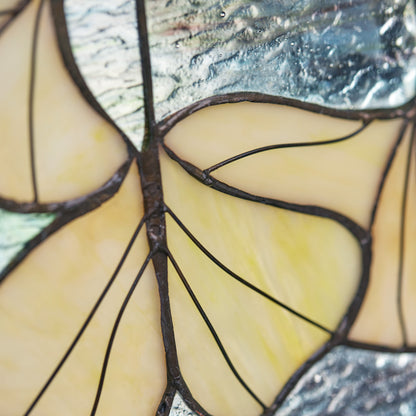 Tiffany-Style Lighting 17.5" Gingko Leaf Stained Glass Window Panel