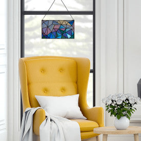 Tiffany-Style Lighting Geometric Abstract Stained Glass Window Panel