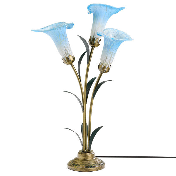 Tiffany-Style Lighting 23.5"H Hand Blown Glass 3 Calla Lily Uplight Accent Lamp