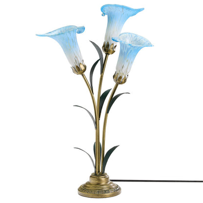 Tiffany-Style Lighting 23.5"H Hand Blown Glass 3 Calla Lily Uplight Accent Lamp